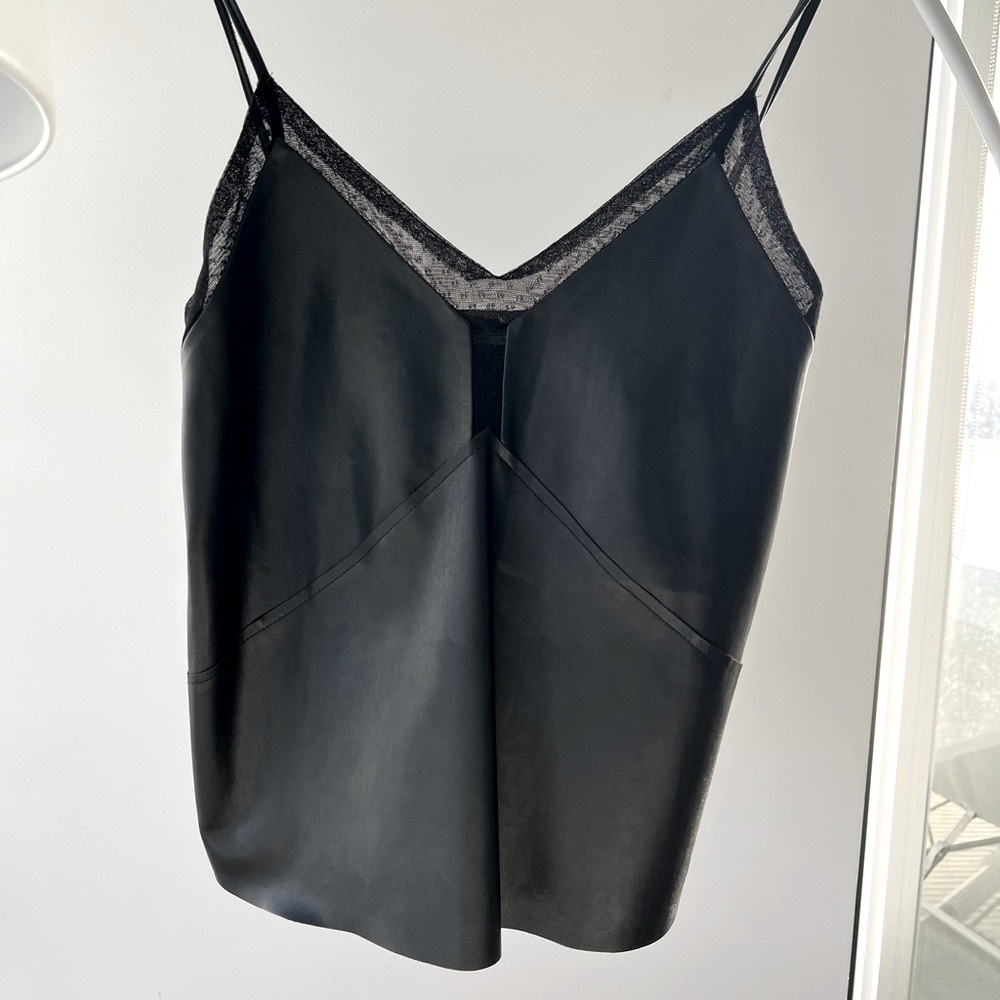 Zara Trafaluc Black leather Tank